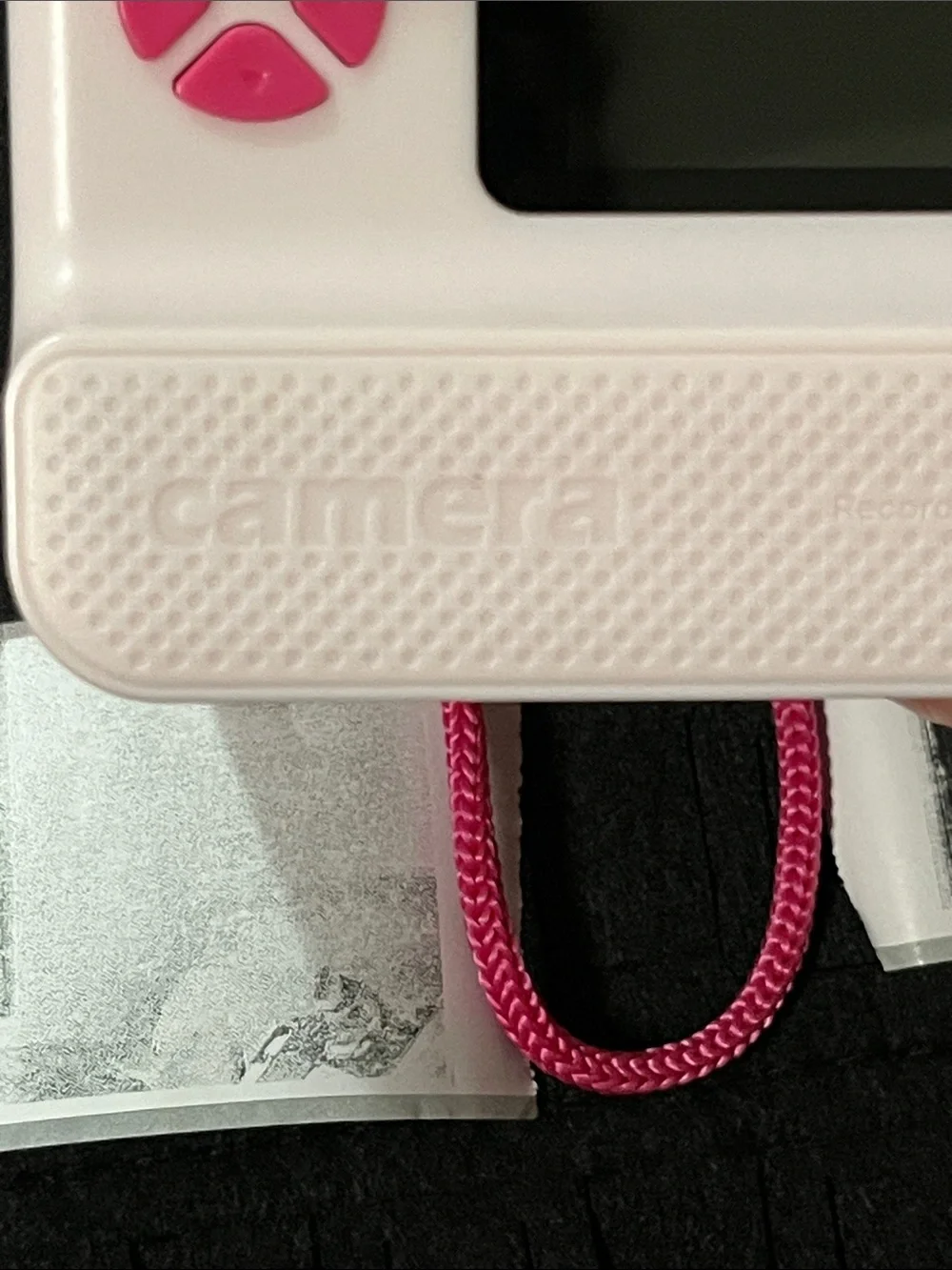 Pink Instant-Style Point-and-Shoot Camera with Neck Strap